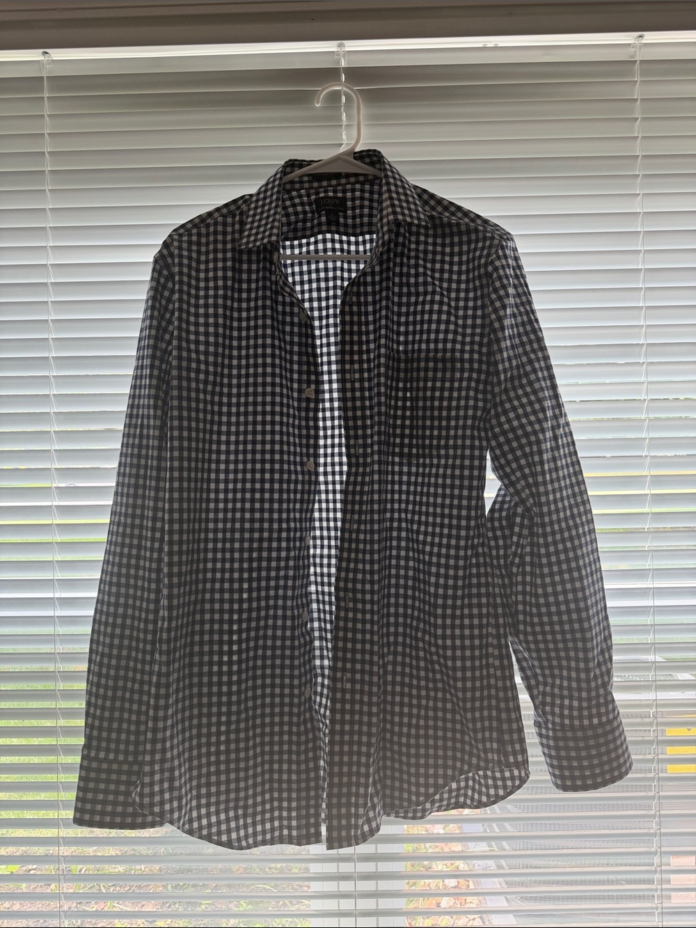 J. Crew Black and White Gingham Button-Down Shirt - Classic Check